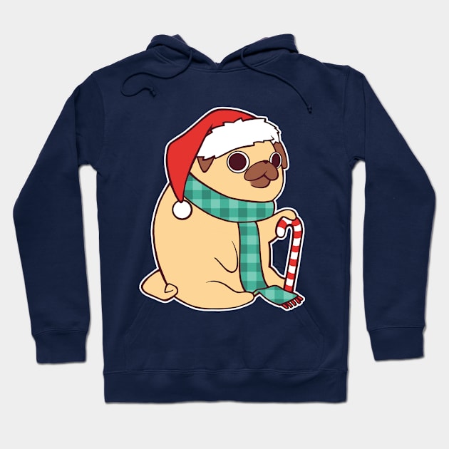 Christmas Pug Hoodie by SarahJoncas